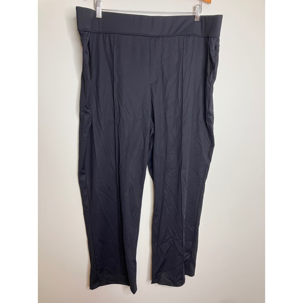 Halara Wide Leg Pants Womens Plus Black Excellent High Waisted Pockets Travel